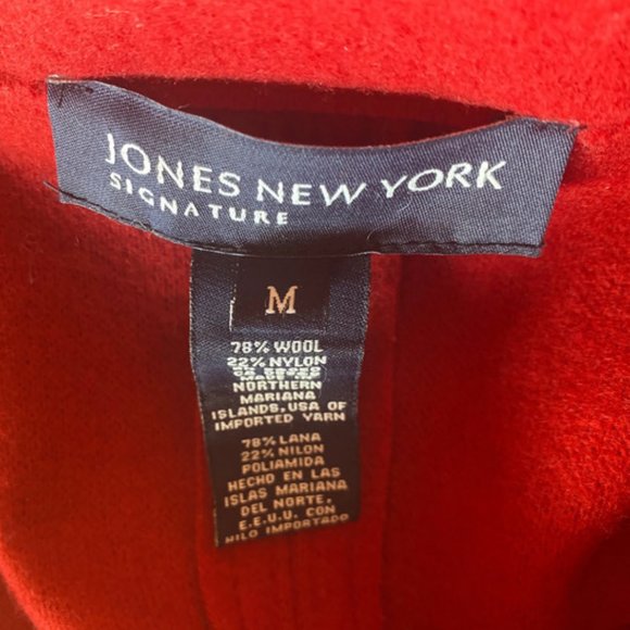JONES NEW YORK Signature Wool Blend Red Jacket Womens size M - Picture 3 of 3